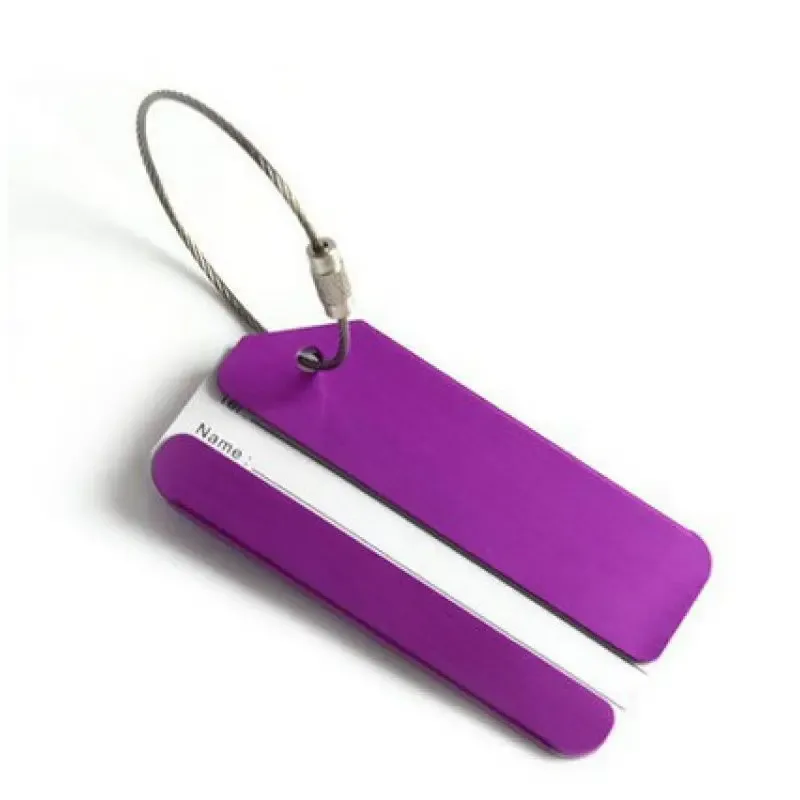 étiquettes de bagage étiquette de valise en alliage d'aluminium étiquettes de voyage serties avec boucle en acier étiquettes de bagage d'identification pour valises accessoires de voyage