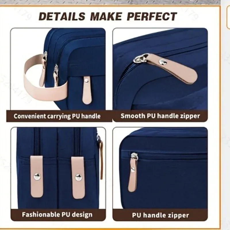 sac de toilettage oxford avec nom personnalisé pour hommes, sac de rangement double couche de grande capacité, organisateur de maquillage idéal, articles de toilette pour le toilettage