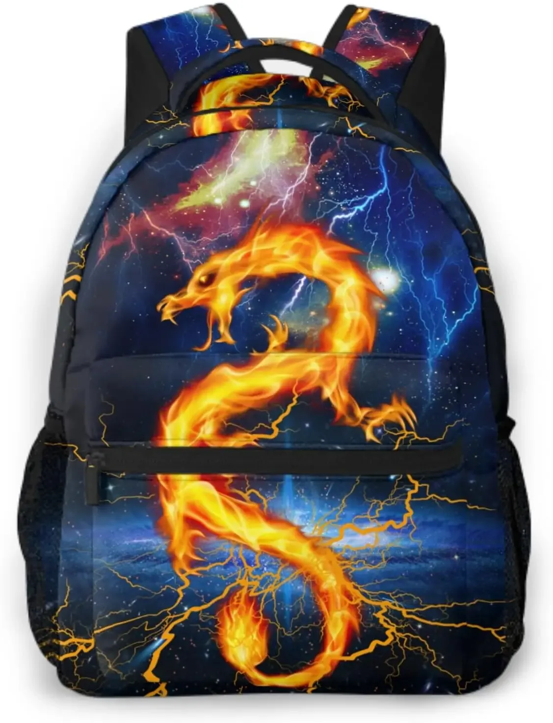 sac à dos dragon de feu rouge et bleu pour garçons âgés de 4 à 12 ans, sac à dos cool lightning, sac à livres animal pour enfants de 2e, 3e, 4e, 5e et 6e année