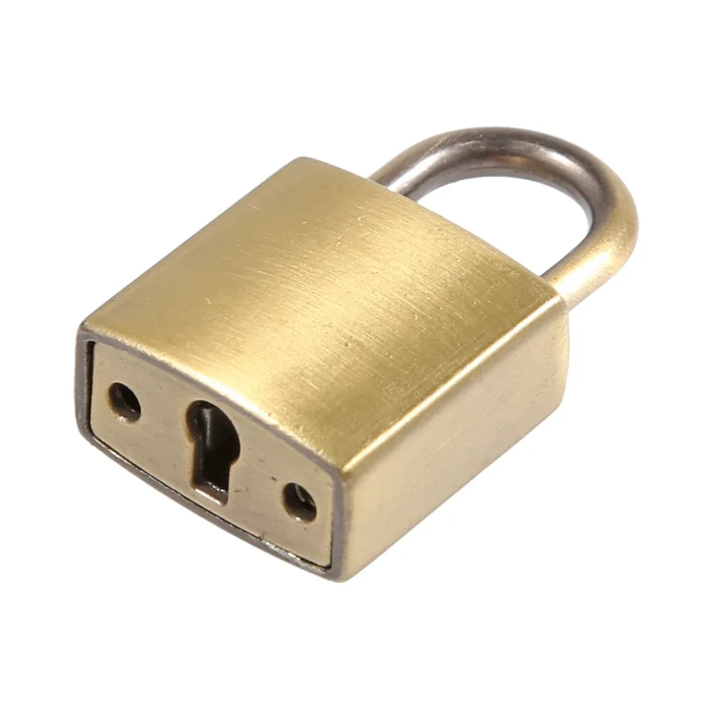 cadenas verrouiller métal argent doré orange marron beige petite clé anneau carré voyage usage rangement