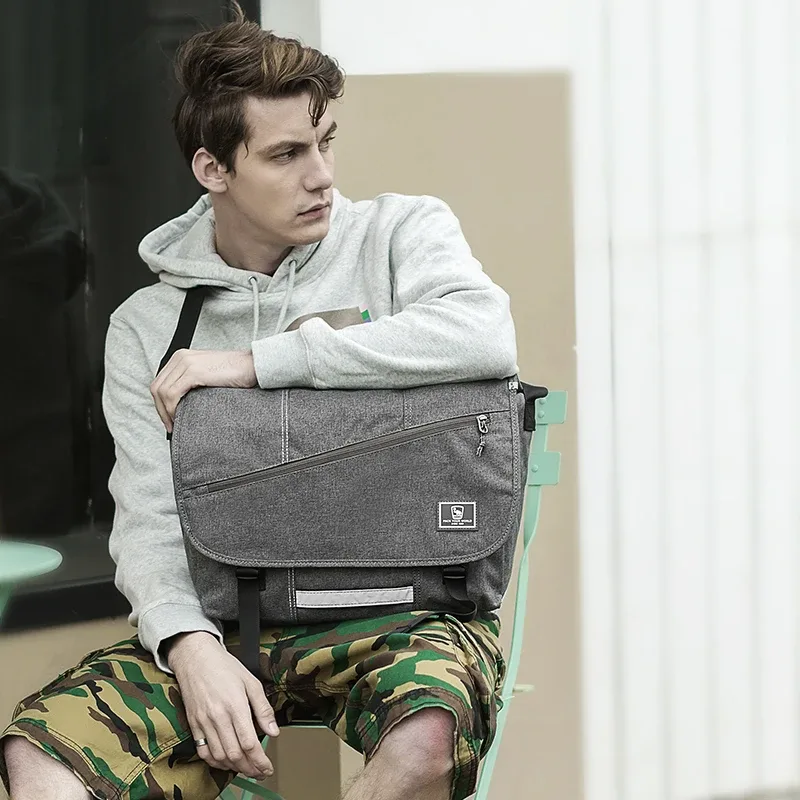 oiwas 15 pouces ordinateur portable hommes sac de messager mode voyage fronde sac à bandoulière hommes toile porte-documents mâle sac à bandoulière pour adolescents