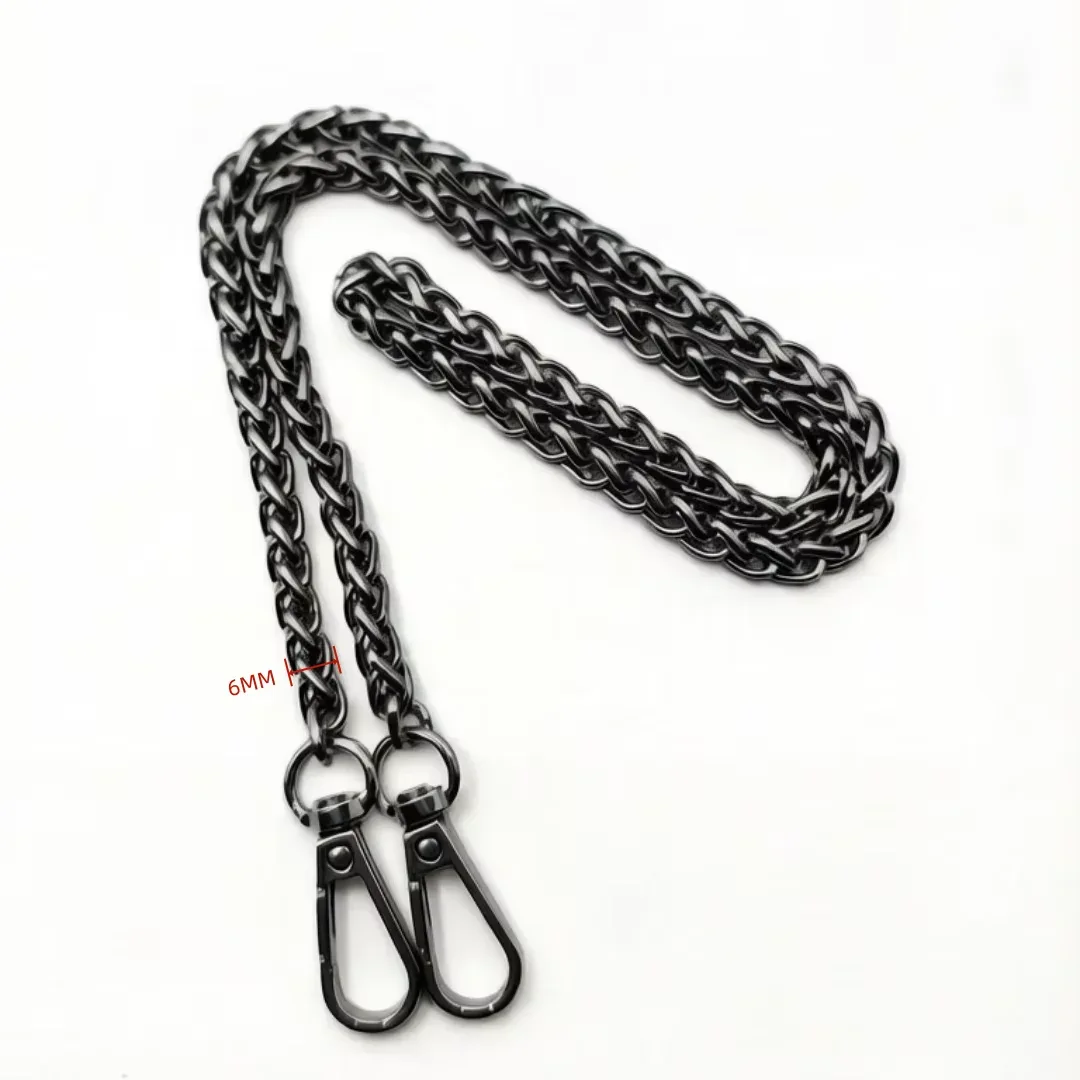 chaîne de sac en aluminium métallique, pièces de rechange et accessoires pour sac à bandoulière tissé à la main, accessoires de quincaillerie diy faits à la main