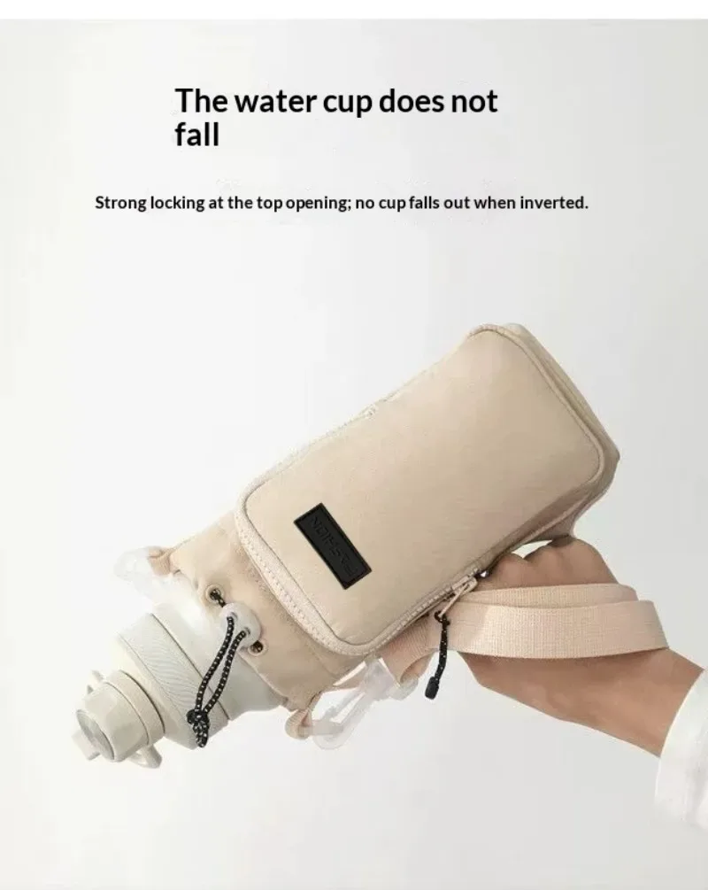 porte-bouteille d'eau unisexe avec sangle, sac isotherme pour bouteille d'eau avec poche pour téléphone, sac bandoulière pour bouteille d'eau