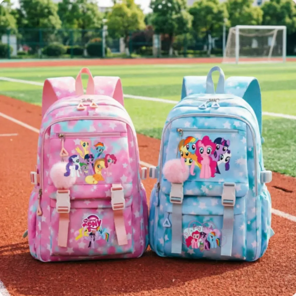 sac à dos d'étudiant imprimé my little pony, cartable de grande capacité pour adolescents, sac à dos de voyage pour ordinateur portable pour femmes