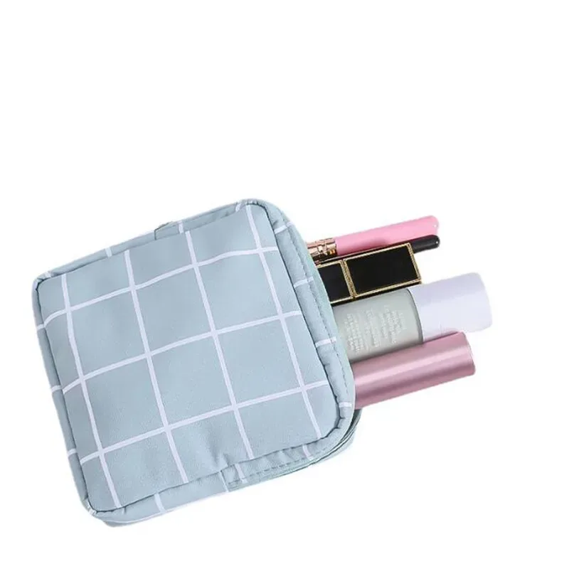 trousse polyester cosmétique gris fleuri rose blanc bleue pliante extensible voyage femmes maquillage organisateur