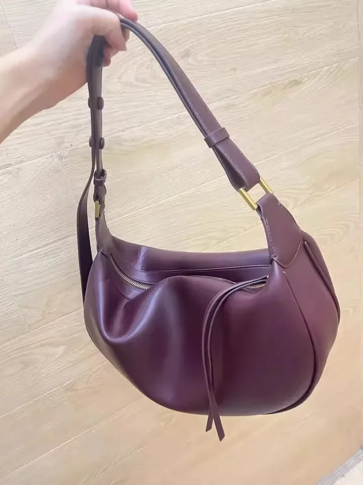 sac à bandoulière en forme de croissant pour femme, grande capacité, sacs à bandoulière en cuir pu tendance, sac à main à la mode