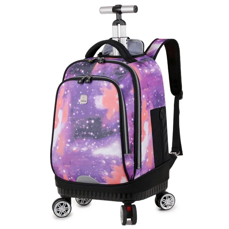 sac à dos roulant avec roulettes, sac à dos pour ordinateur portable de voyage à roulettes pour femmes et hommes, valise à roulettes d'affaires