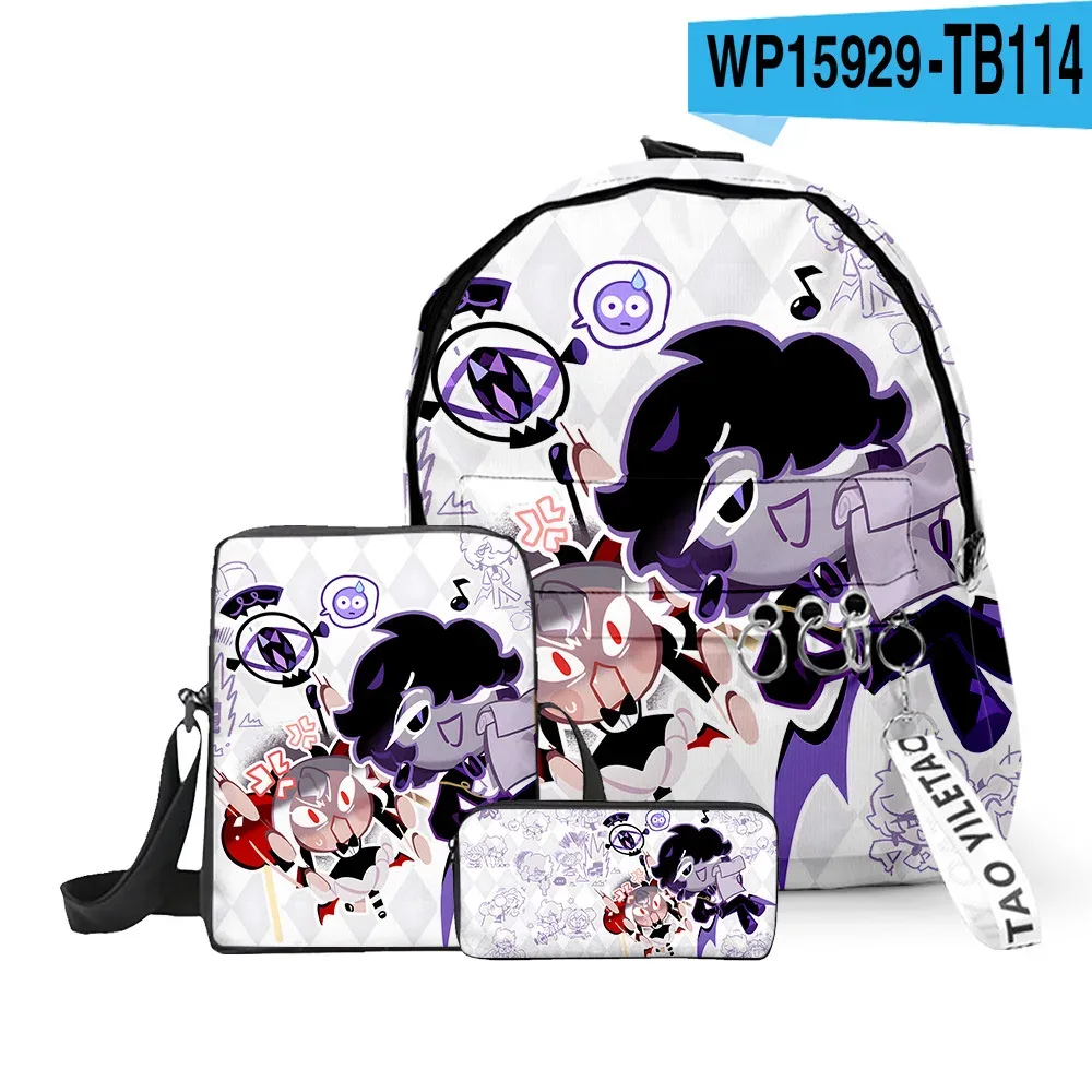 sac à dos scolaire classique amusant shadow milk en peluche avec impression 3d, lot de 3 pièces : sac à dos pour ordinateur portable, sac à bandoulière incliné et trousse à crayons