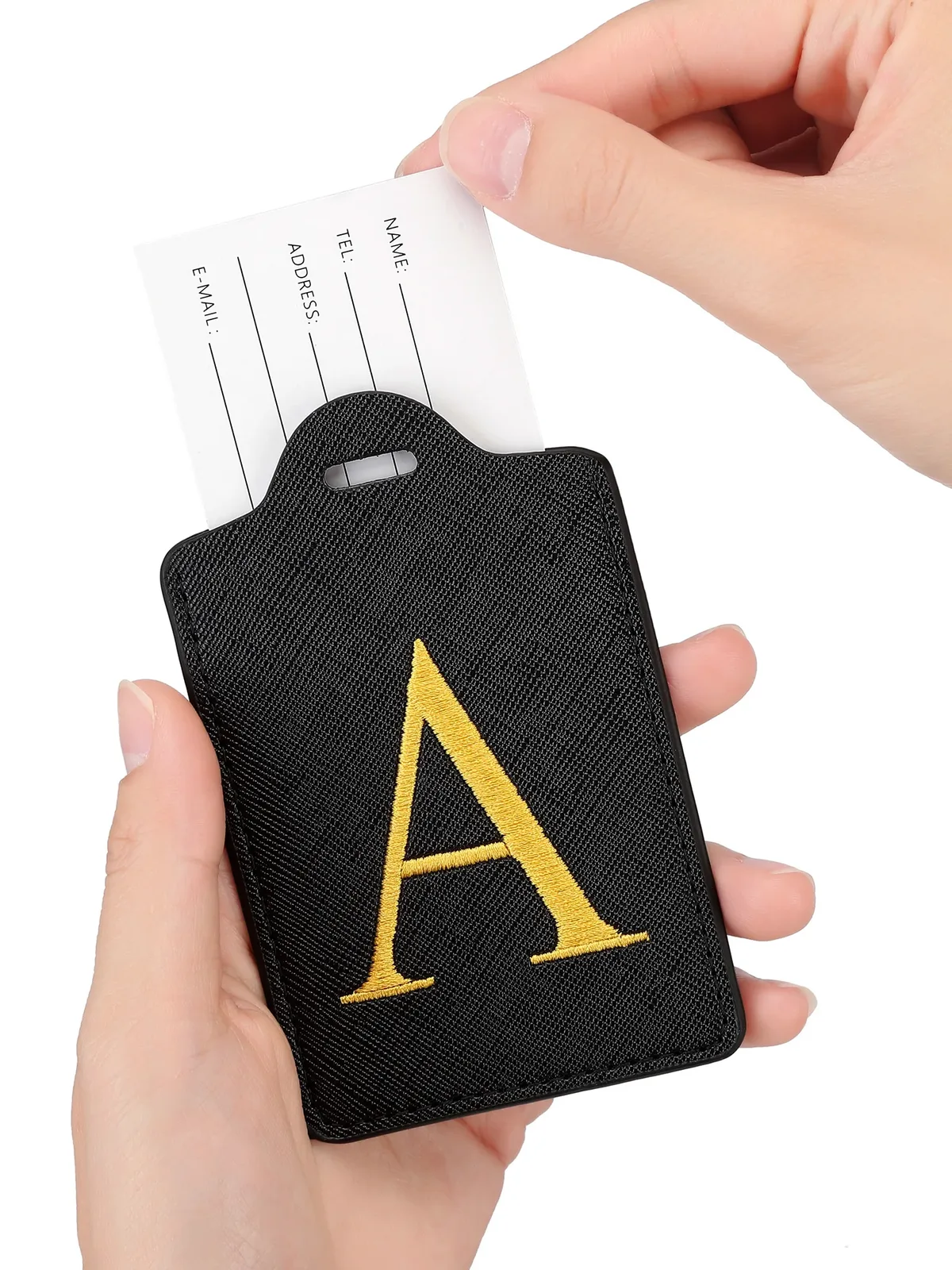 étiquette de bagage en cuir de qualité supérieure pour affaires, étiquette d'adresse pour bagage, étiquette de bagage cabine, porte-nom et adresse, accessoires de voyage