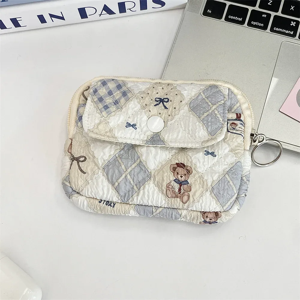trousse cosmétique tissu coton motifs dessins animaux poche avant zippée format petite boîte usage voyage femmes