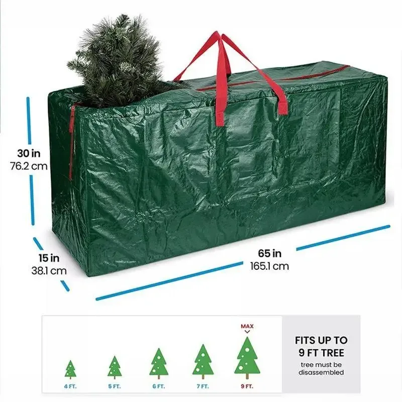sac de rangement imperméable pour décoration de noël robuste, organisateur multifonctionnel en pe avec poignées renforcées