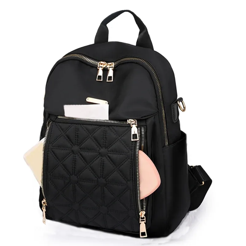 sac à dos élégant pour femme à motif gaufré, sac à dos antivol à bretelles rembourrées, adapté à l'école et aux courts voyages