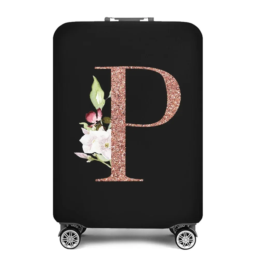 juste de protection élastique pour bagages, optique portable, housse anti-poussière simple, protection anti-rayures, impression or rose, accessoires de voyage