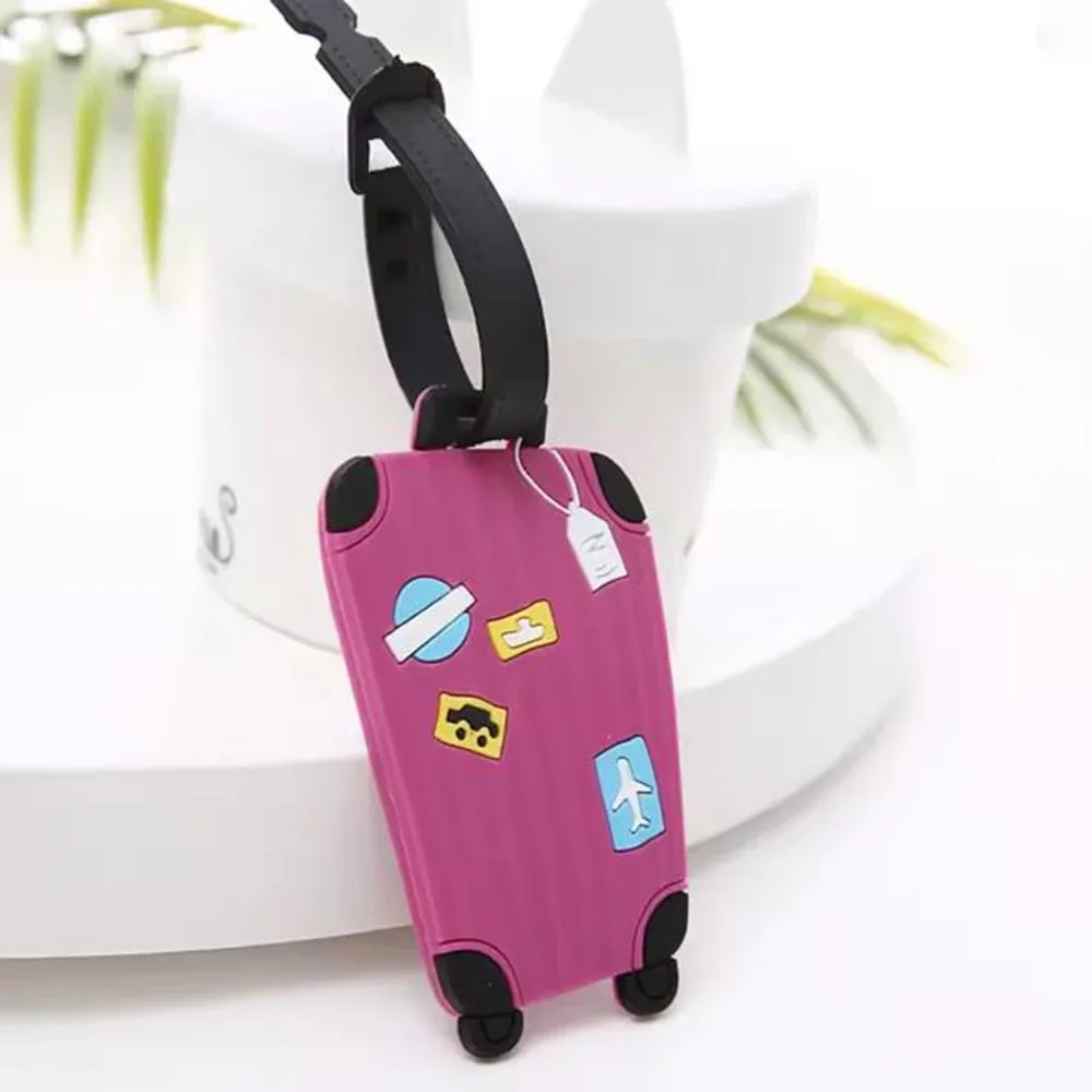 étiquettes de bagages en caoutchouc souple, étiquettes de valise, étiquettes d'identification de bagages de voyage, étiquettes anti-perte s004023, 5 pièces