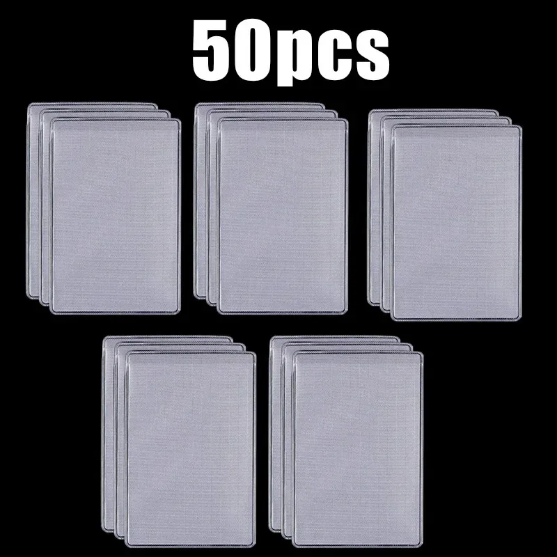 protecteur de cartes en pvc givré transparent, couverture de carte d'identité de crédit, support anti-magnétique, conteneur de cartes postales, sacs de rangement, 1 à 50 pièces