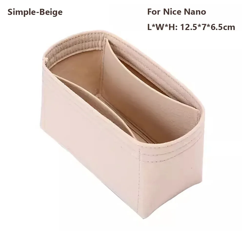 sac à main en feutre, sac d'insertion, organization de rangement, doublure de sac, support de sac portable, organisateur pour lv nice nano/mini/bb/vanité