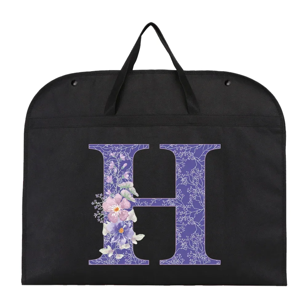 vêtements suspendus housse anti-poussière organisateur robe costume manteau sac de rangement violet fleur sacs à vêtements garde-robe suspendus organisateurs de vêtements