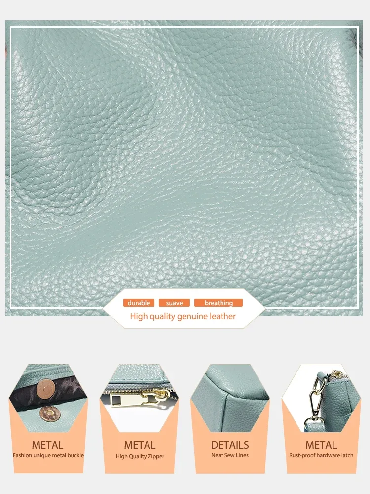 zency laides – petit sac à main en cuir véritable souple pour femmes, sac à bandoulière décontracté, sac seau simple pour téléphone, sacs à main pour femmes, sac gris