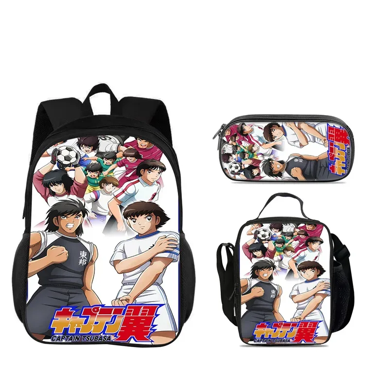 sac dos nylon dessin animé captain tsubasa bleu gris orange format 20 35 litres bandoulière arquée trousse maquillage sac lunch