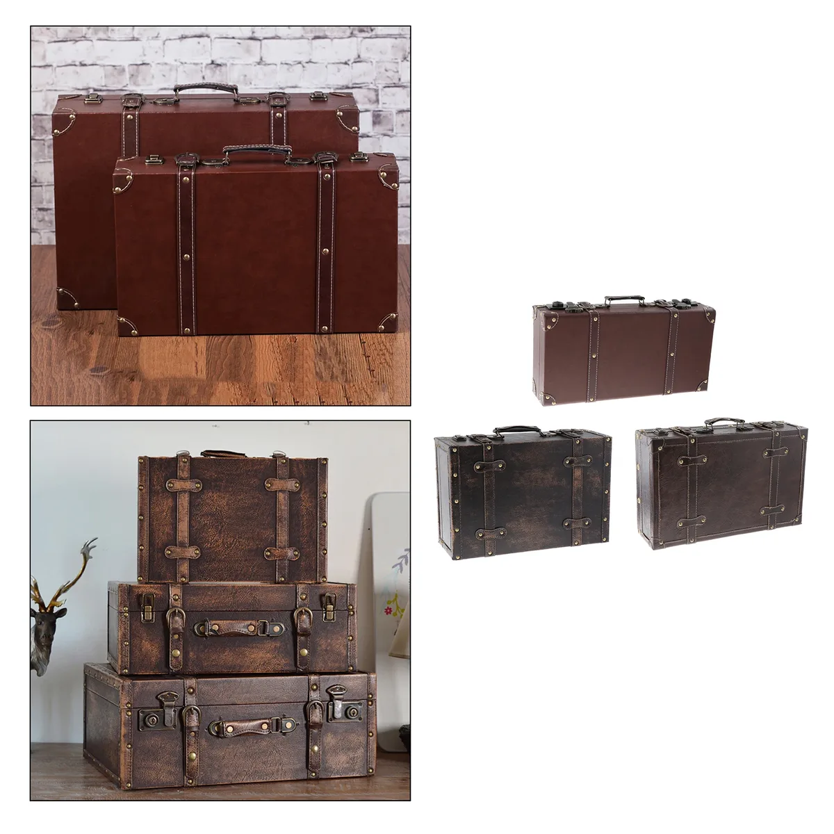 valise rétro en bois leatner, valise à bagages de style britannique, accessoires de photographie