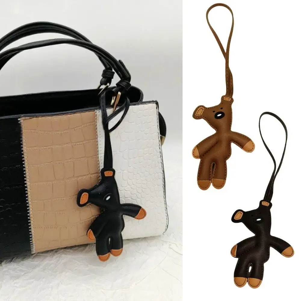 mini ours porte-clés en cuir pu animaux, ornement suspendu, sac à dos, breloque de sac à main, cadeau pour hommes et femmes, breloques de sac coréen y2k