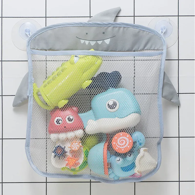 organisateur de jouets de bain en filet avec ventouses, motif animaux mignons, séchage rapide, anti-moisissure, pochettes de rangement pour bébés et tout-petits, pour baignoires et salles de bain