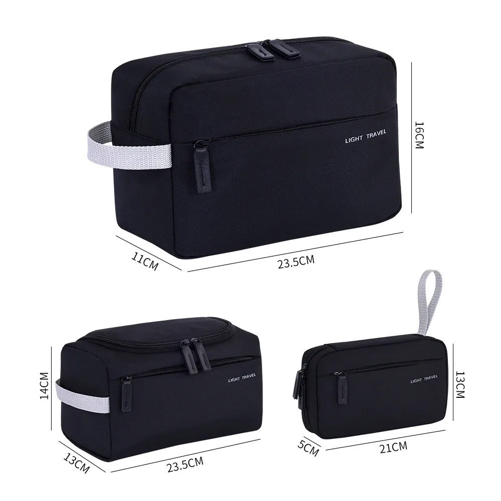 trousse de toilette de voyage 3 en 1 pour hommes, organisateur de toilette léger, kit dopp, sac de rasage résistant à l'eau, sac à cosmétiques, organisateur de maquillage