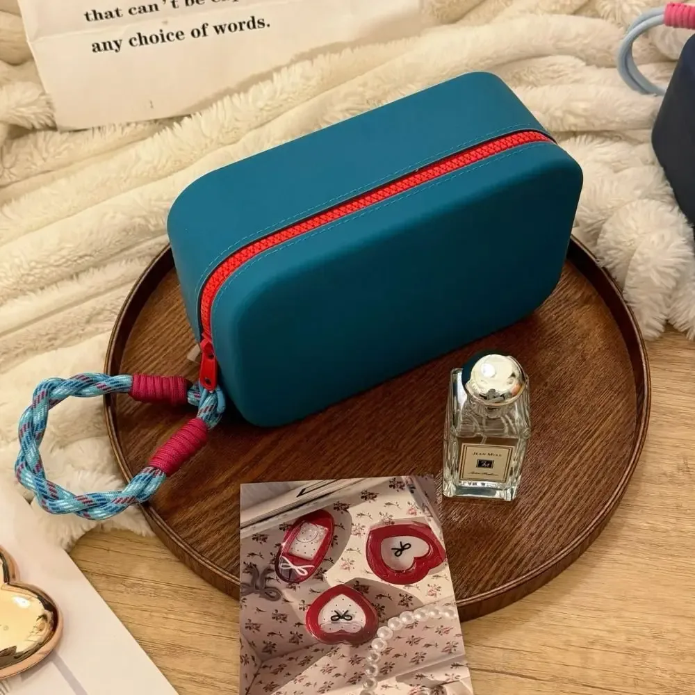 pochette à fermeture éclair, sac de rangement en silicone, porte-carte de crédit, sacs de rouge à lèvres, porte-maquillage en silicone, étanche, grande capacité