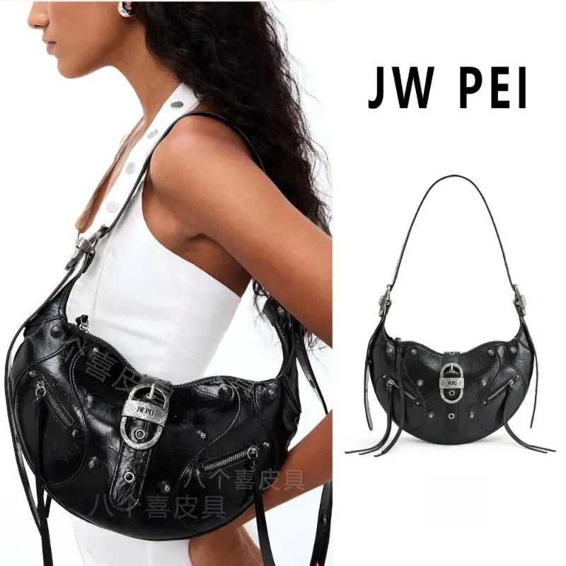 sac à bandoulière de luxe pour femme 2026jw pei, grande capacité, en cuir, style rétro moto, sac à main tendance