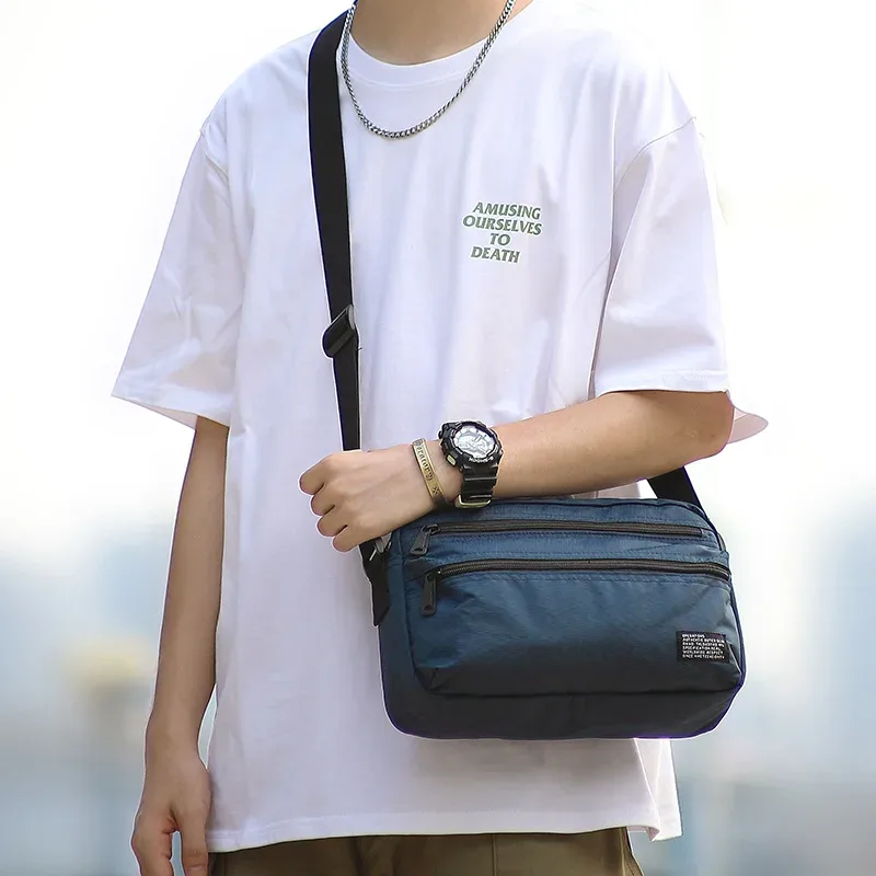 sac à bandoulière minimaliste pour hommes, sac messager d'inspiration japonaise, durable imperméable, voyage et usage quotidien, unisexe