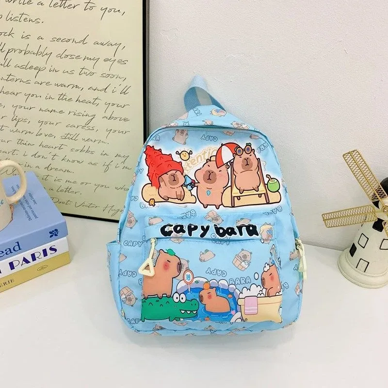 nouveau sac à dos kawaii capybara dessin animé 2026 pour femmes et filles, ultra-léger, cartable pour maternelle et élèves du primaire, motif simple, sac de livres