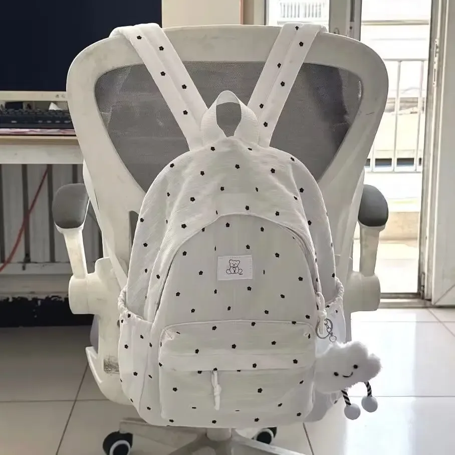 nouveau niche à pois sac à dos mode simple grande capacité étudiant sac à dos voyage sac de rangement retour à l'école sacs pour femmes