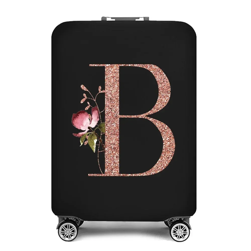 juste de protection élastique pour bagages, optique portable, housse anti-poussière simple, protection anti-rayures, impression or rose, accessoires de voyage