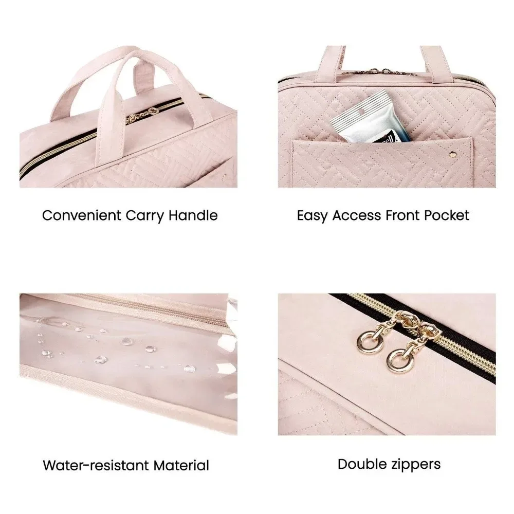 sac de maquillage pliable à la mode, sac à main cosmétique suspendu étanche, kit de beauté de grande capacité, sac de voyage