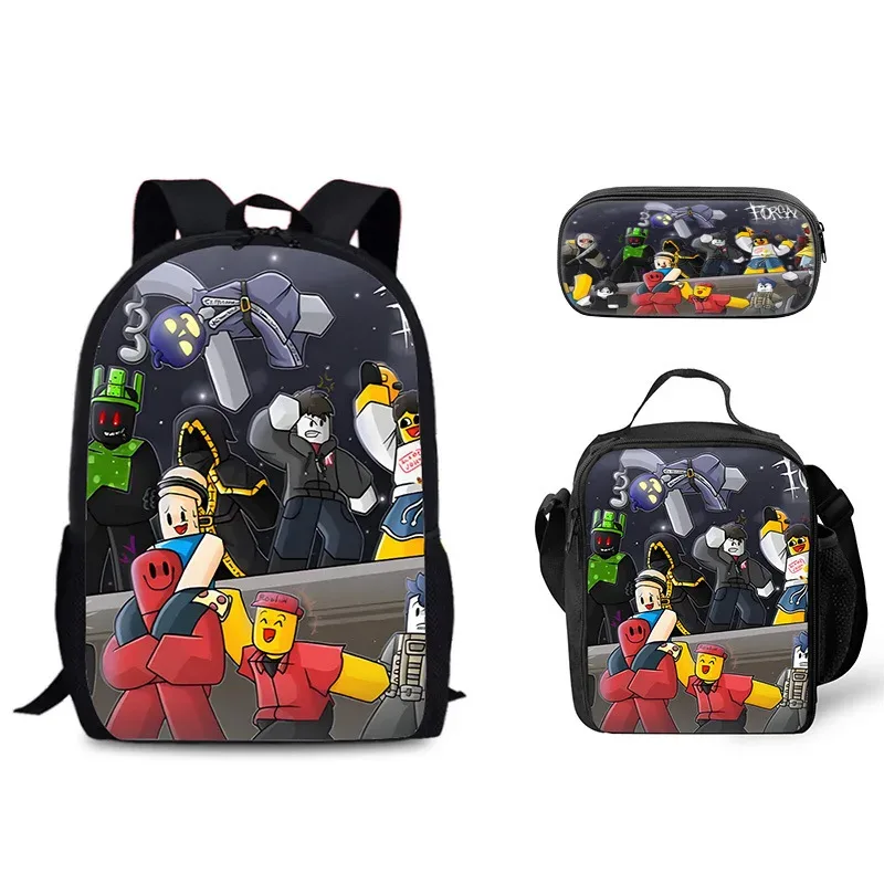 sac dos nylon personnages dessins animés fond noir format grand volume usage étudiant voyage