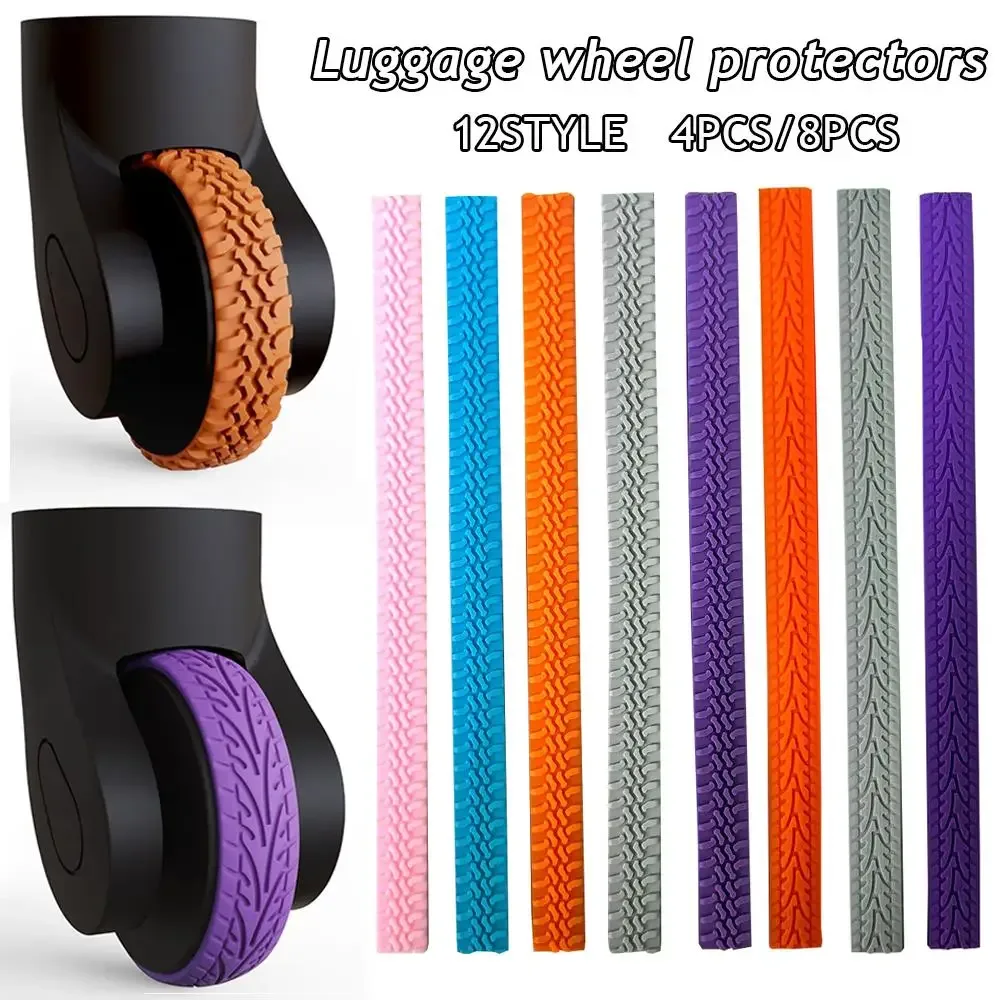 protecteur de roues de bagages en silicone, pièces de valise, essieux, protecteur de roues, réduit l'amortissement du bruit, boîte de chariot, roulettes, couverture 4/8 pièces