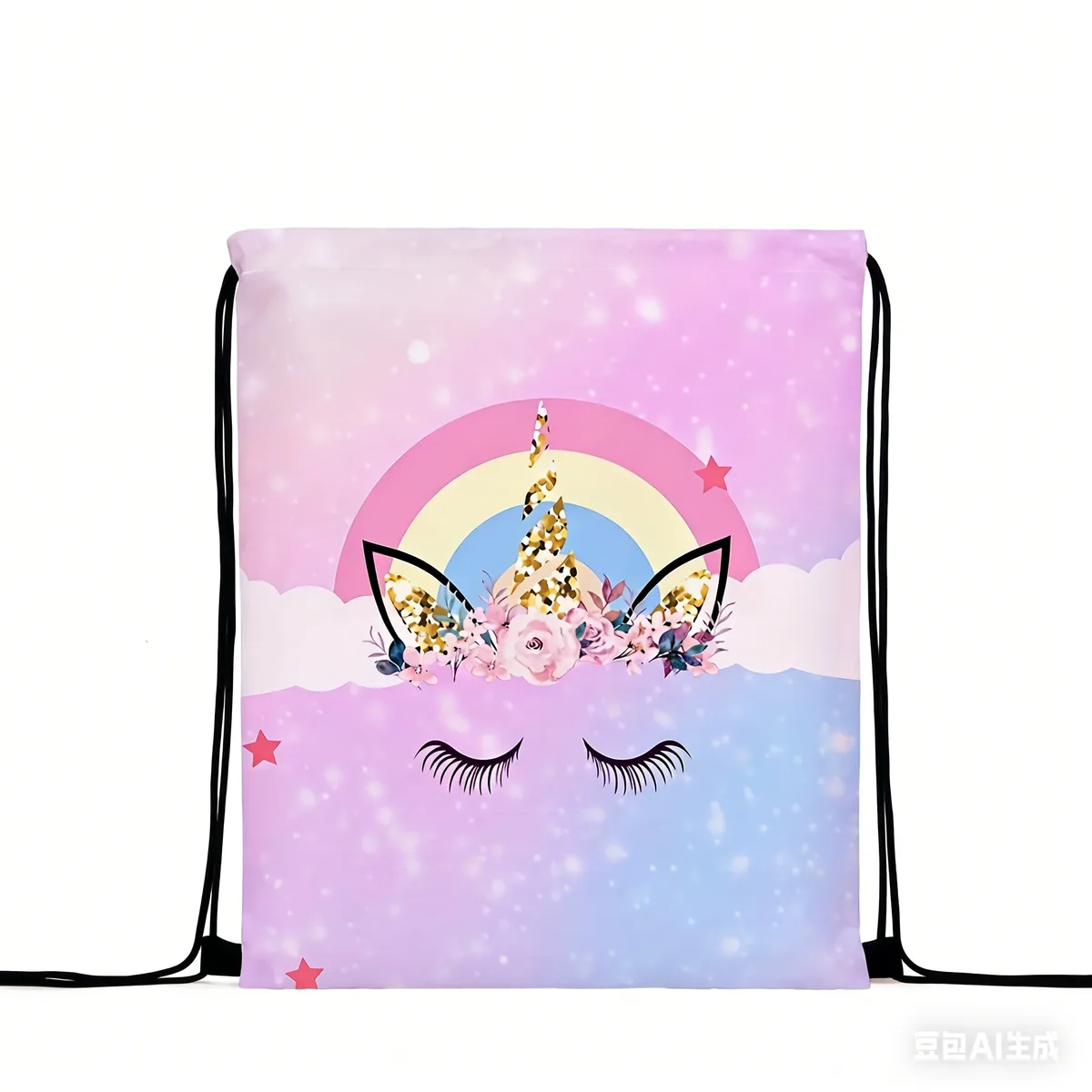 sac à dos à cordon de serrage, bretelles réglables, poche décontractée, sac de rangement pour le sport et l'entraînement, style neutre, couleurs mélangées
