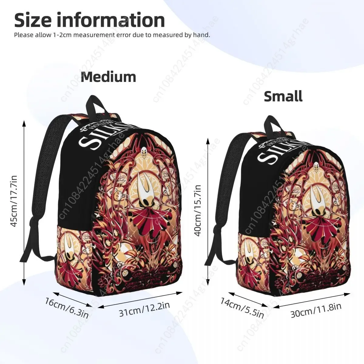 sac à dos hornet hollow knight silksong pour hommes et femmes, sac à dos cool pour l'école, la randonnée, les voyages, sac à dos gothique pour ordinateur portable, sacs en toile durables
