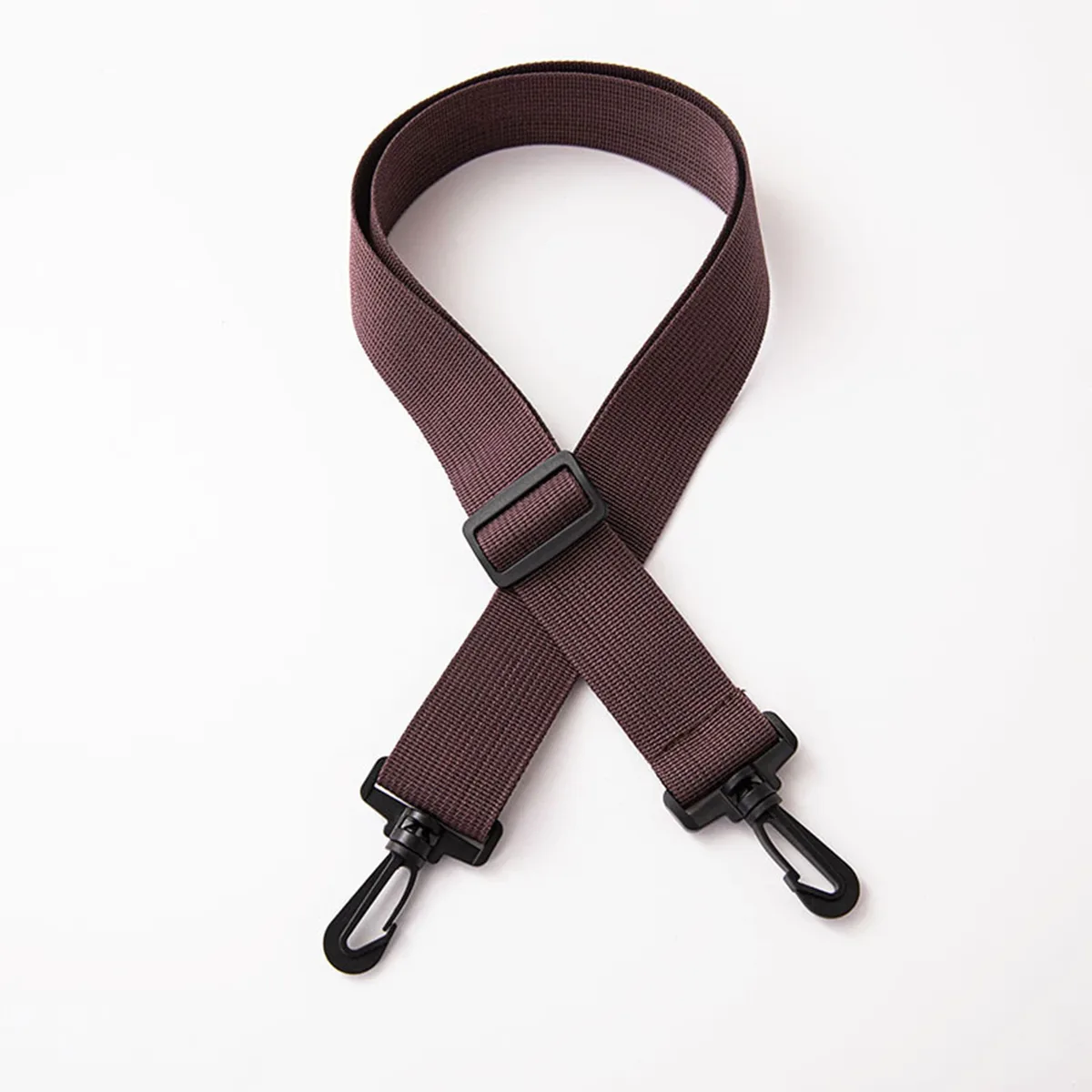 sangle de sac en toile de coton de couleur pure, ceinture réglable, fermoir à crochet en plastique noir, accessoires de sac à bandoulière diy