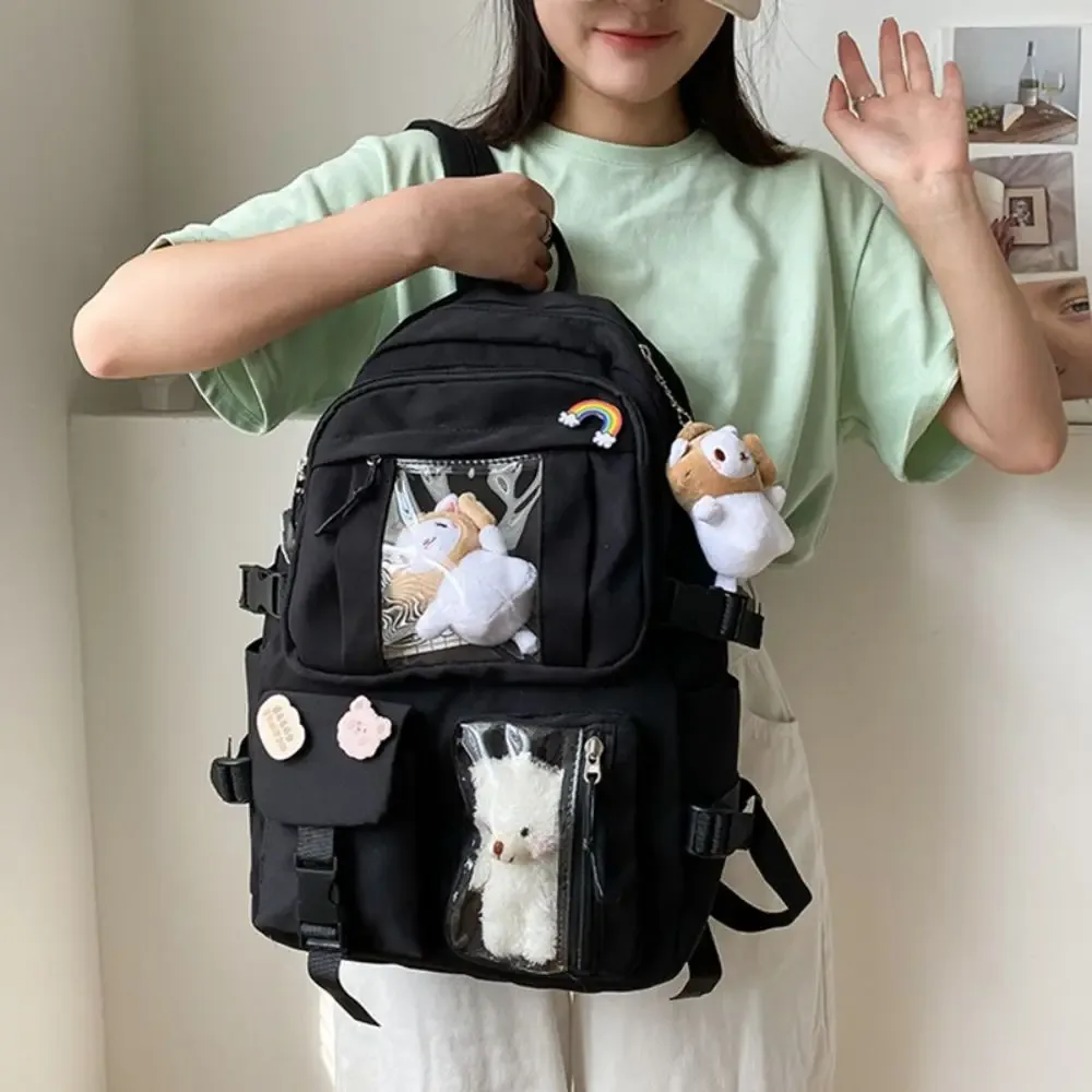 sac à dos d'école en nylon imperméable pour adolescents, sac à dos de grande capacité, sac à dos de voyage pour garçons et filles, sac à dos simple pour étudiants