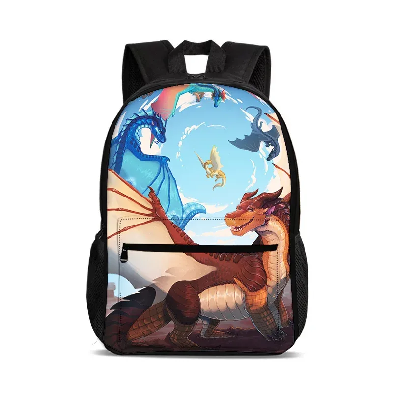 sac à dos pour ordinateur portable wings of fire, grande capacité, imprimé dessin animé, pour garçons et filles de l'école primaire, style polyvalent et tendance