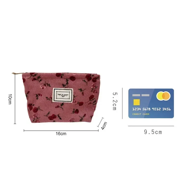 nouveau petit sac à cosmétiques pour femmes, portable à motif floral, petit sac de rangement pour serviettes hygiéniques, étui pour pièces de monnaie et clés, pochette pour cartes portables