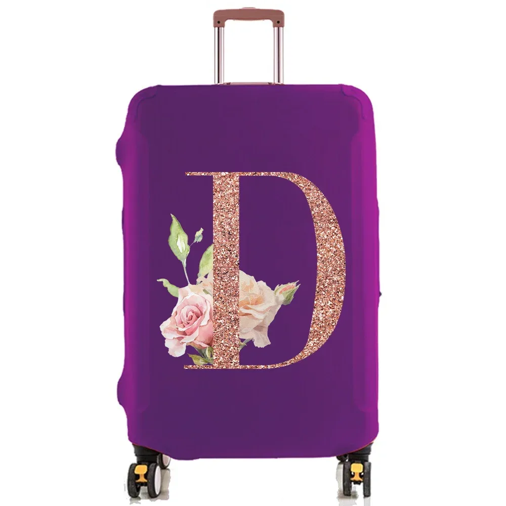 housse de protection pour bagages de 18 à 32 pouces, accessoires de voyage, tissu extensible illimité en or rose, housse anti-poussière, boîtier de chariot