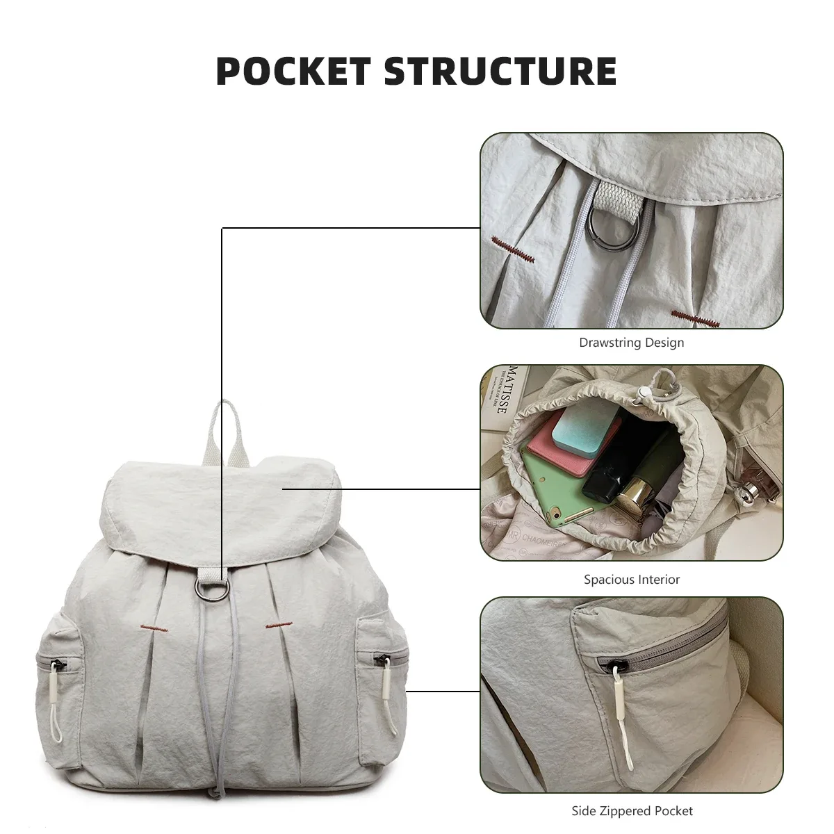sac à dos de banlieue léger pour femme, adapté à la randonnée en plein air, grande capacité, léger, sac à dos pour maman pour marcher avec enfants, randonnée, shopping et escalade