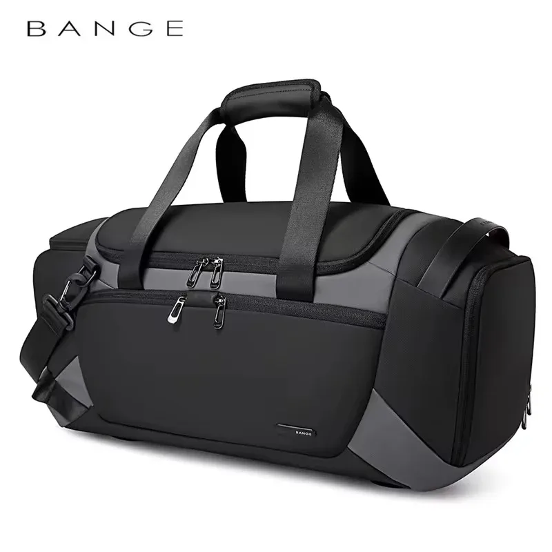 Sac Voyage Sacoche Polochon Oxford Nylon Noir Beige Format Rectangulaire Arrondi Poignées Tissu Imperméable Polyvalent Hommes