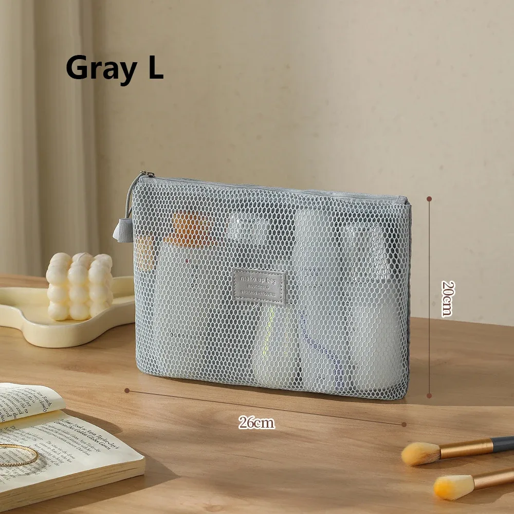 petit sac de rangement de maquillage transparent en maille, oreiller, rouges à lèvres, sac de toilette cosmétique, pochette de grande capacité, mini sac de rangement pour femmes, pochette