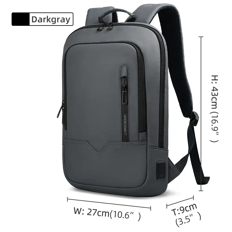 heroic knight – sac à dos d'affaires pour hommes, fin, étanche, pour ordinateur portable de 14 pouces, léger, pour collège, à la mode, pour femmes, noir