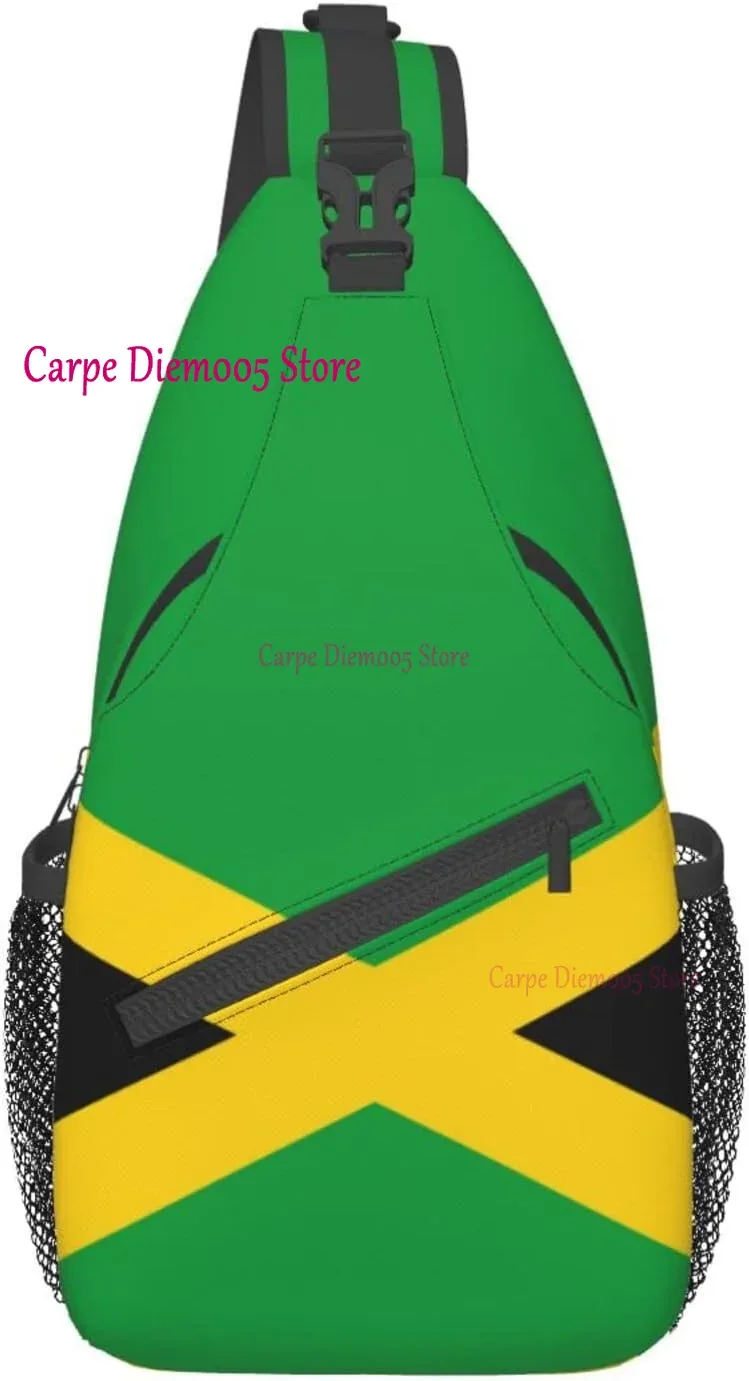 sac à dos à bandoulière drapeau de la jamaïque pour hommes et femmes, sac de sport durable pour le cyclisme, les voyages, la randonnée, le jour