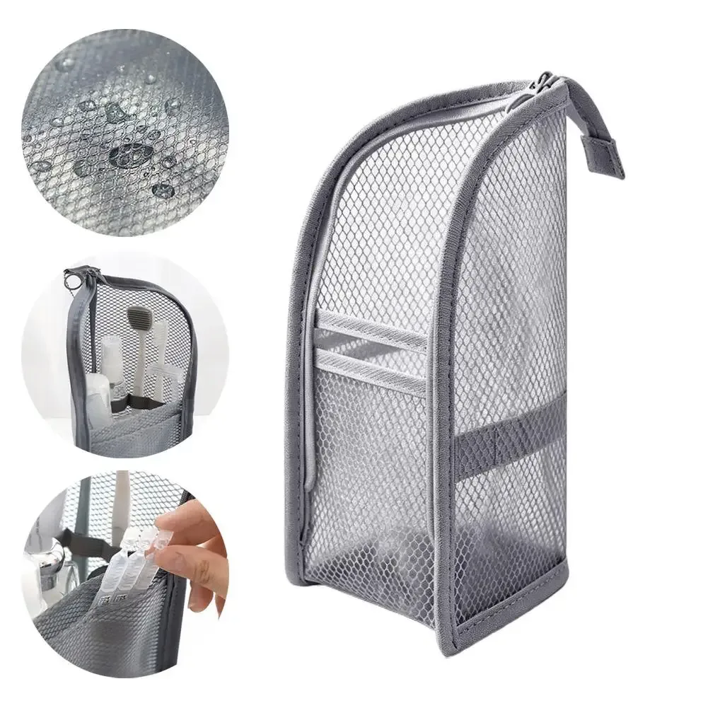trousse de toilette portable en maille eva pour voyage, sac de rangement cosmétique, organisateur de maquillage, pochette de maquillage pour femme, trousse de lavage pour salle de bain