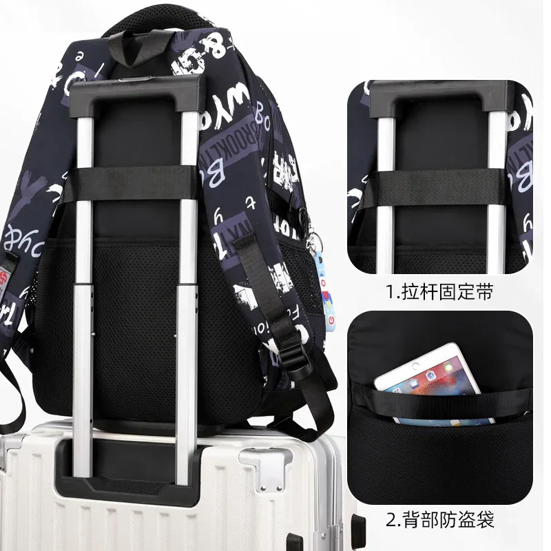 sacs d'école pour garçons, sac à dos de collège pour enfants, cartable pour adolescents, sac à dos de voyage en plein air, grand sac à dos pour ordinateur portable pour étudiants, sac de livre